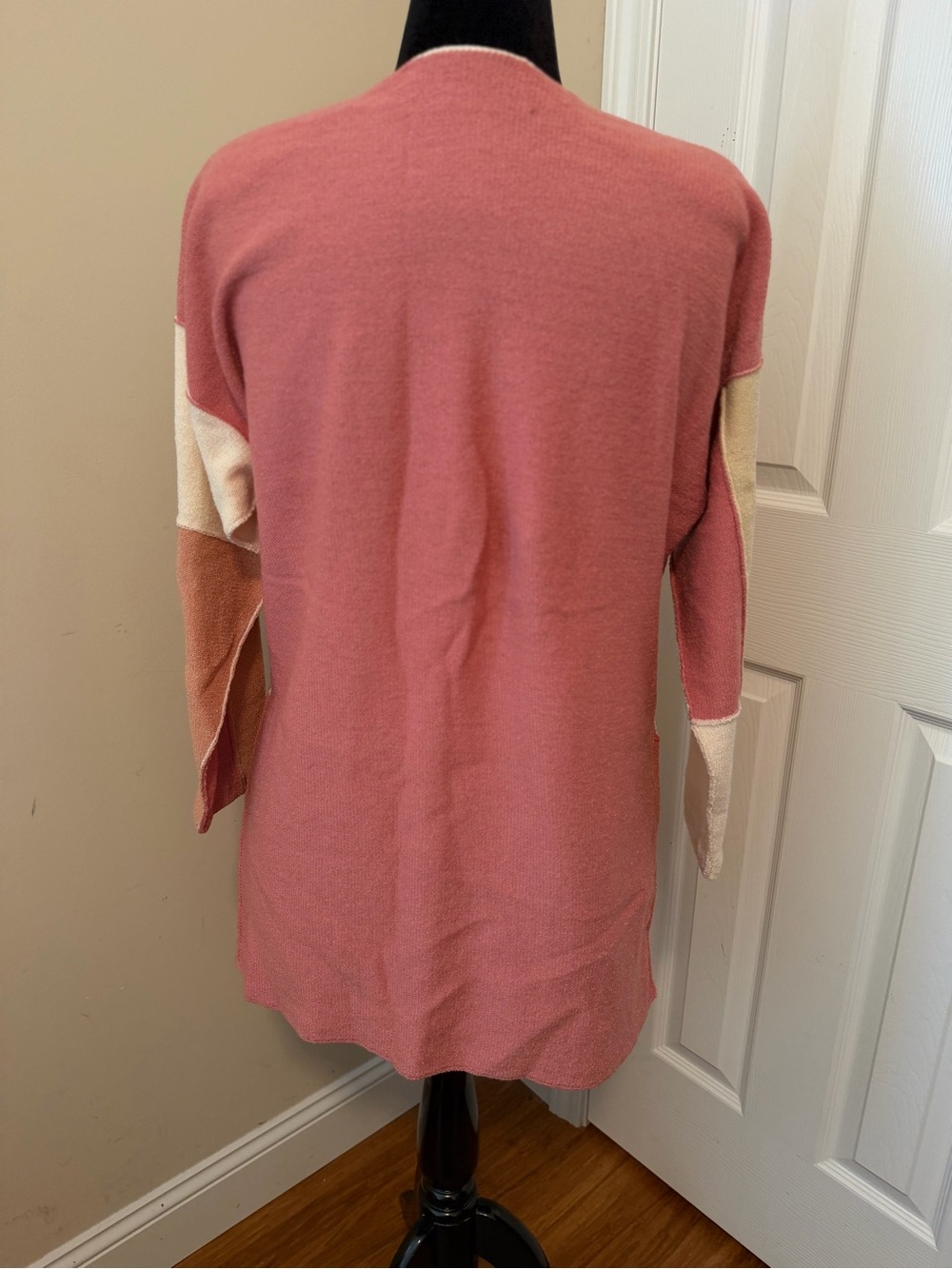 Steve Fabrikant Vintage Wool Color Block Long Button Down Sweater Size M - Picture 3 of 16